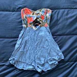 Free People Strapless Romper with Pockets